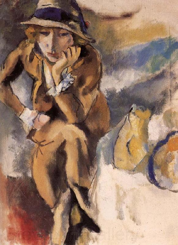 Jules Pascin Seating Portrait of Aierami Norge oil painting art